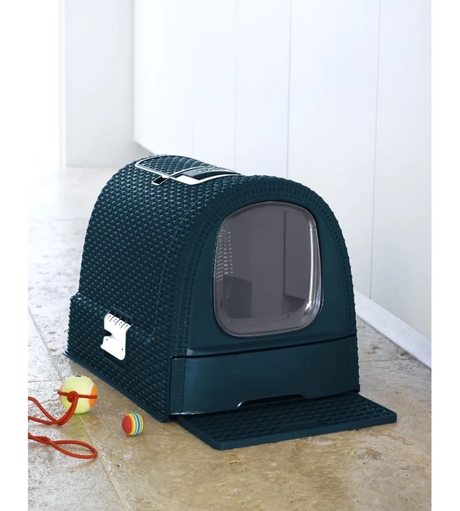 Hot Lettiera e trasportino per gatti keter "cat litter box" in polipropilene colore antracite, 51x39x39 cm Lettiere E Sabbia