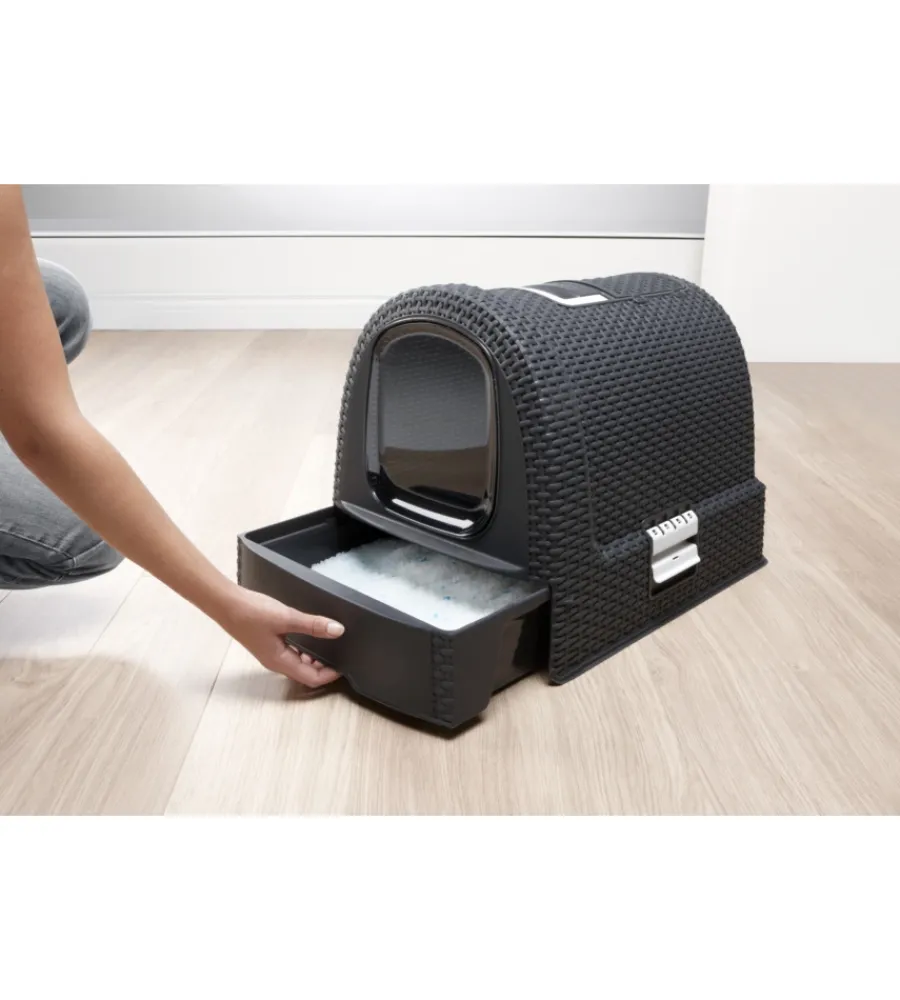 Hot Lettiera e trasportino per gatti keter "cat litter box" in polipropilene colore antracite, 51x39x39 cm Lettiere E Sabbia