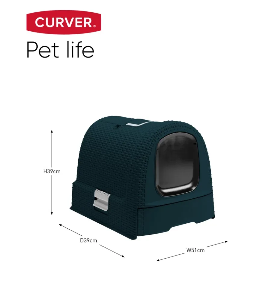 Hot Lettiera e trasportino per gatti keter "cat litter box" in polipropilene colore antracite, 51x39x39 cm Lettiere E Sabbia