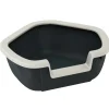 Ferplast Lettiere E Sabbia|Lettiera toilette gatto angolare aperta "dama" nero 57,5x51,5x22 cm