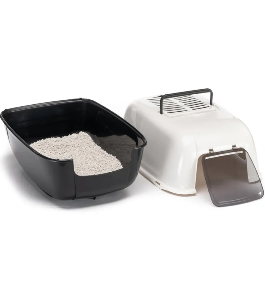 Sale Lettiera toilette gatto chiusa "prima" nero 39,5x52,5x38 cm Lettiere E Sabbia