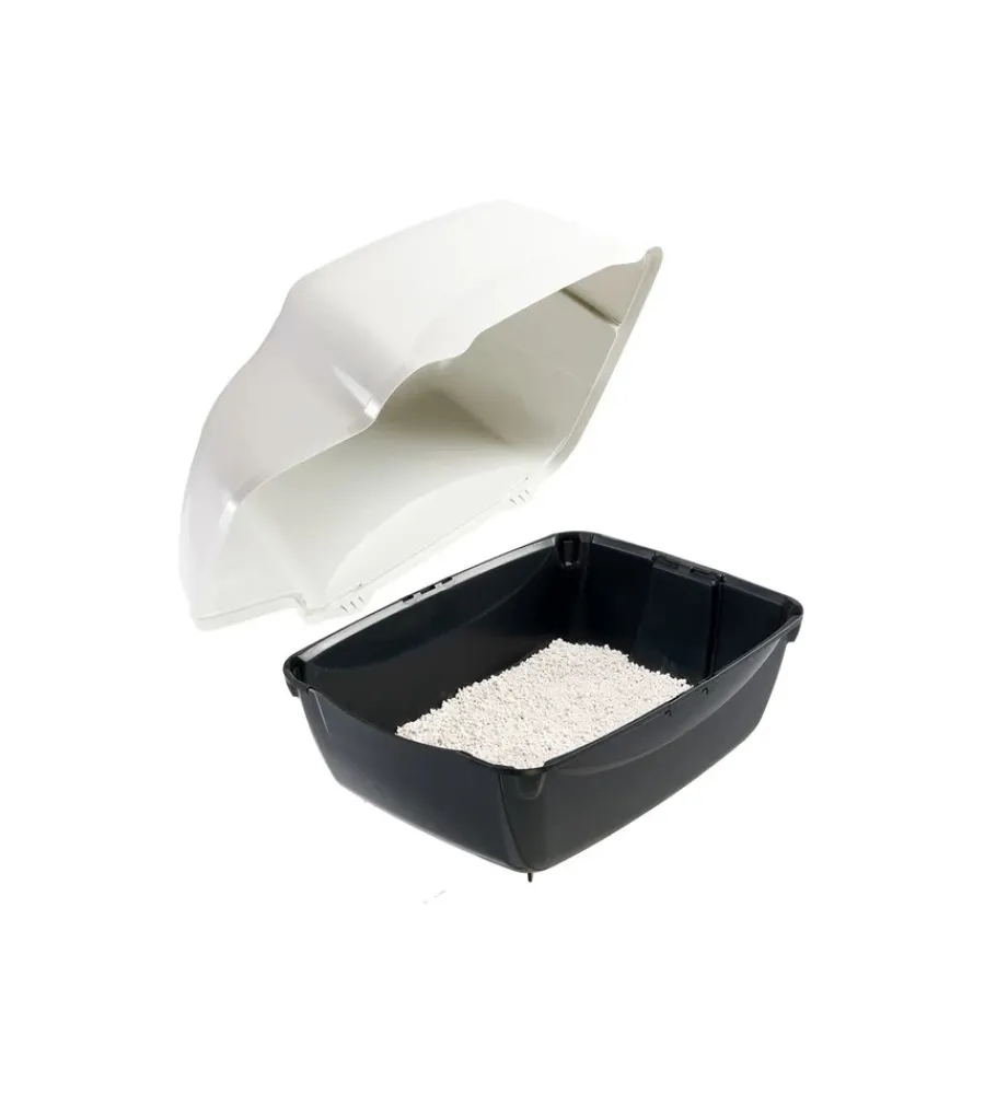 Ferplast Lettiere E Sabbia|Lettiera toilette gatto per esterno chiusa "cosmic outdoor" grigio e nero 43,5x73,5x41 cm