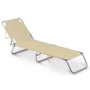Mobili Da Giardino E Accessori|Lettino prendisole pieghevole e reclinabile essenza "maiorca" in acciaio e pvc beige 188x24x55 cm