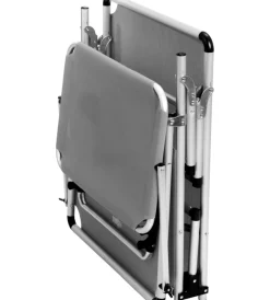 Clearance Lettino prendisole reclinabile con tettuccio "malibu" in alluminio e syntex plus grigio 189x61x26 cm Mobili Da Giardino E Accessori