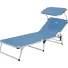 Brunner Mobili Da Giardino E Accessori|Lettino prendisole reclinabile con tettuccio "malibu" in alluminio e syntex plus blu 189x61x26 cm