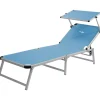 Mobili Da Giardino E Accessori-Brunner Lettino prendisole reclinabile con tettuccio "marbella" in alluminio e syntex plus azzurro 192x67x30 cm