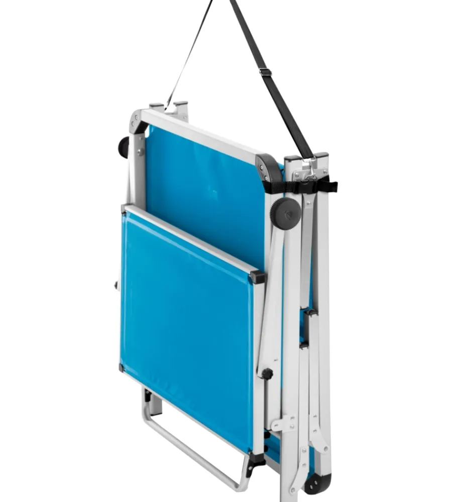 Mobili Da Giardino E Accessori-Brunner Lettino prendisole reclinabile con tettuccio "marbella" in alluminio e syntex plus azzurro 192x67x30 cm