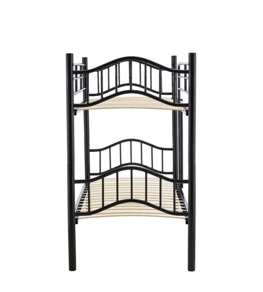 Hot Letto a castello "berna" scomponibile in 2 letti singoli in ferro nero 203x83x145,5 cm Letti E Comodini