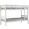 Letti E Comodini-BellaHome Letto a castello "lione" in pino massello bianco laccato 199,5x97x150 cm
