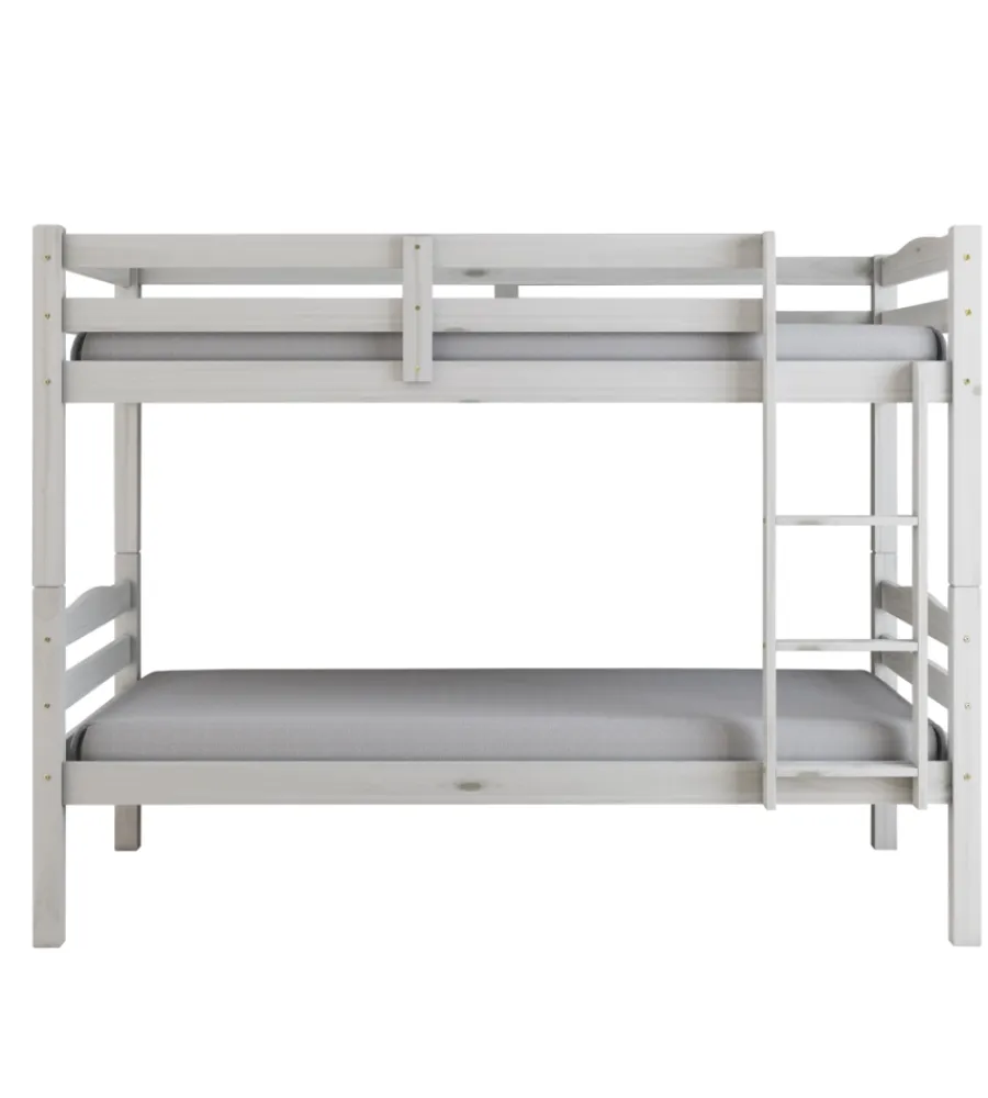 Letti E Comodini-BellaHome Letto a castello "marsiglia" in pino massello bianco 202x98x150 cm