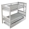 BellaHome Letti E Comodini|Letto a castello "tolosa" in pino massello bianco 201x98x154 cm
