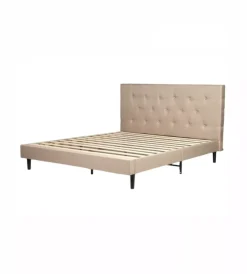 BellaHome Letti E Comodini|Letto matrimoniale "parigi" beige 160x200x102 cm
