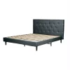 Letti E Comodini-BellaHome Letto matrimoniale "parigi" grigio scuro 160x200x102 cm