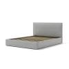 Letti E Comodini- Letto matrimoniale contenitore "zoom" in ecopelle grigio 160x190 cm
