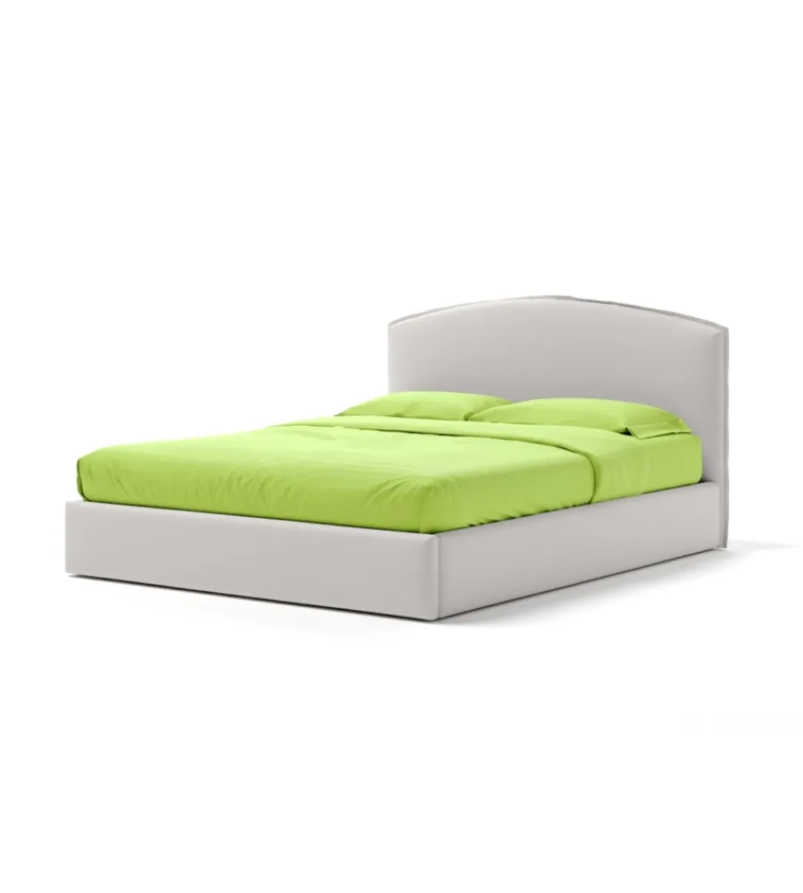 Letti E Comodini|Letto matrimoniale contenitore "moon" in ecopelle bianco 160x190 cm