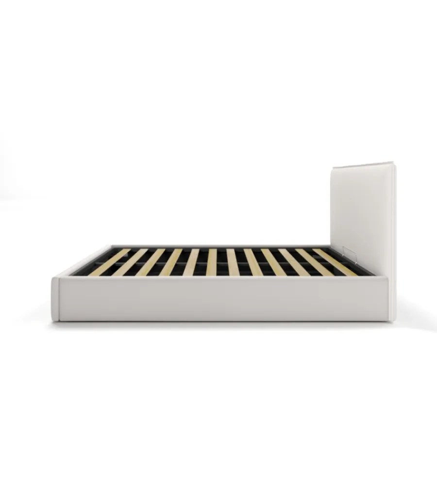 Sale Letto matrimoniale contenitore "zoom" in ecopelle bianco 160x190 cm Letti E Comodini