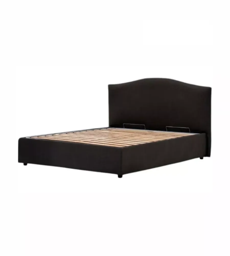 Letti E Comodini- Letto matrimoniale contenitore "hill" antracite 160x190 cm