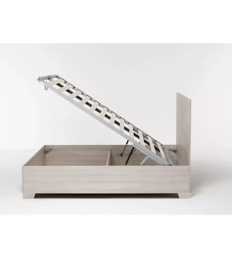 Letti E Comodini|Letto matrimoniale contenitore con piedini "hi box" olmo naturale 160x190 cm