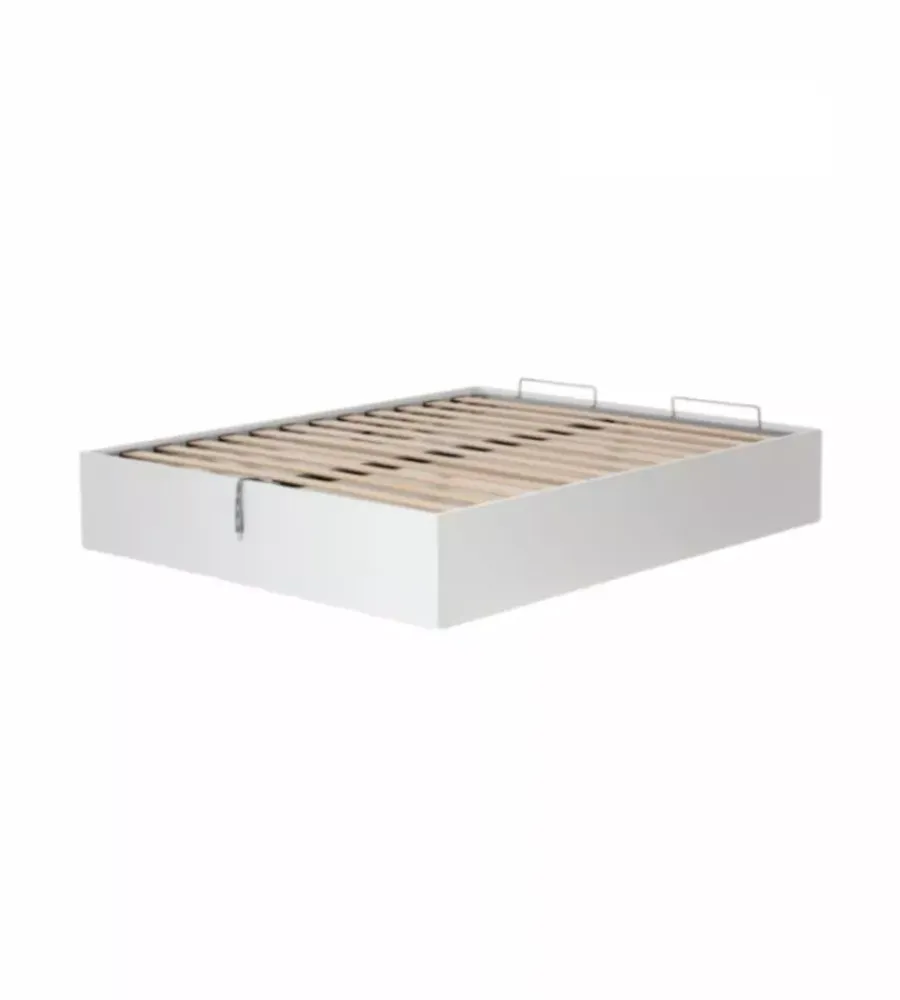 Letti E Comodini- Letto matrimoniale contenitore "bed box" bianco 160x190 cm