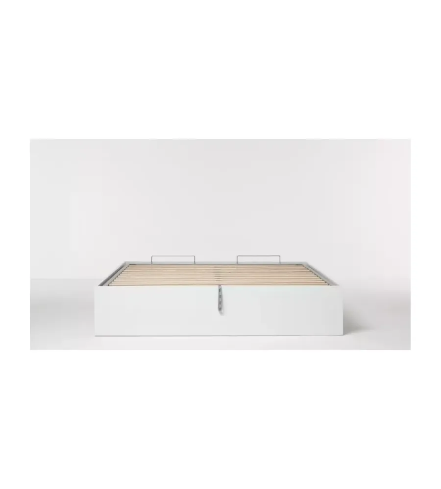Letti E Comodini- Letto matrimoniale contenitore "bed box" bianco 160x190 cm