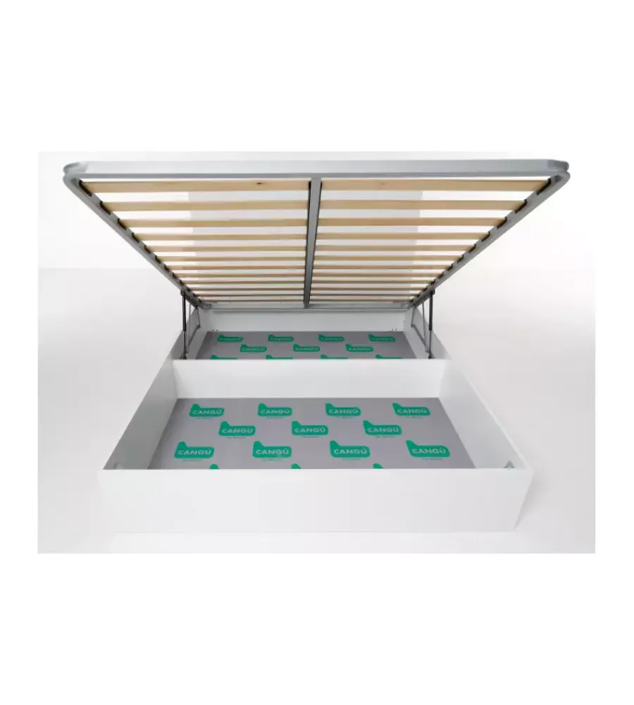 Letti E Comodini- Letto matrimoniale contenitore "bed box" bianco 160x190 cm