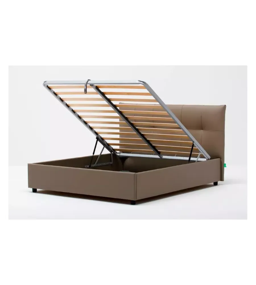 Letti E Comodini- Letto matrimoniale contenitore "easy" tortora 160x190 cm