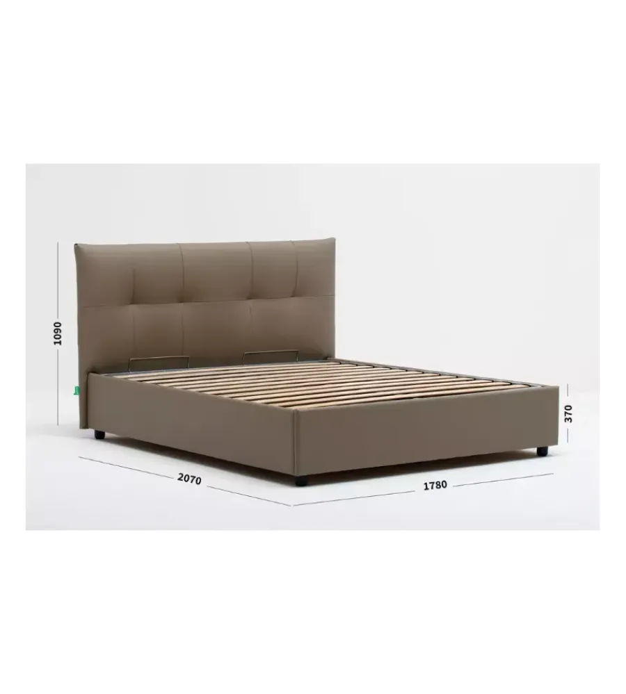 Letti E Comodini- Letto matrimoniale contenitore "easy" tortora 160x190 cm