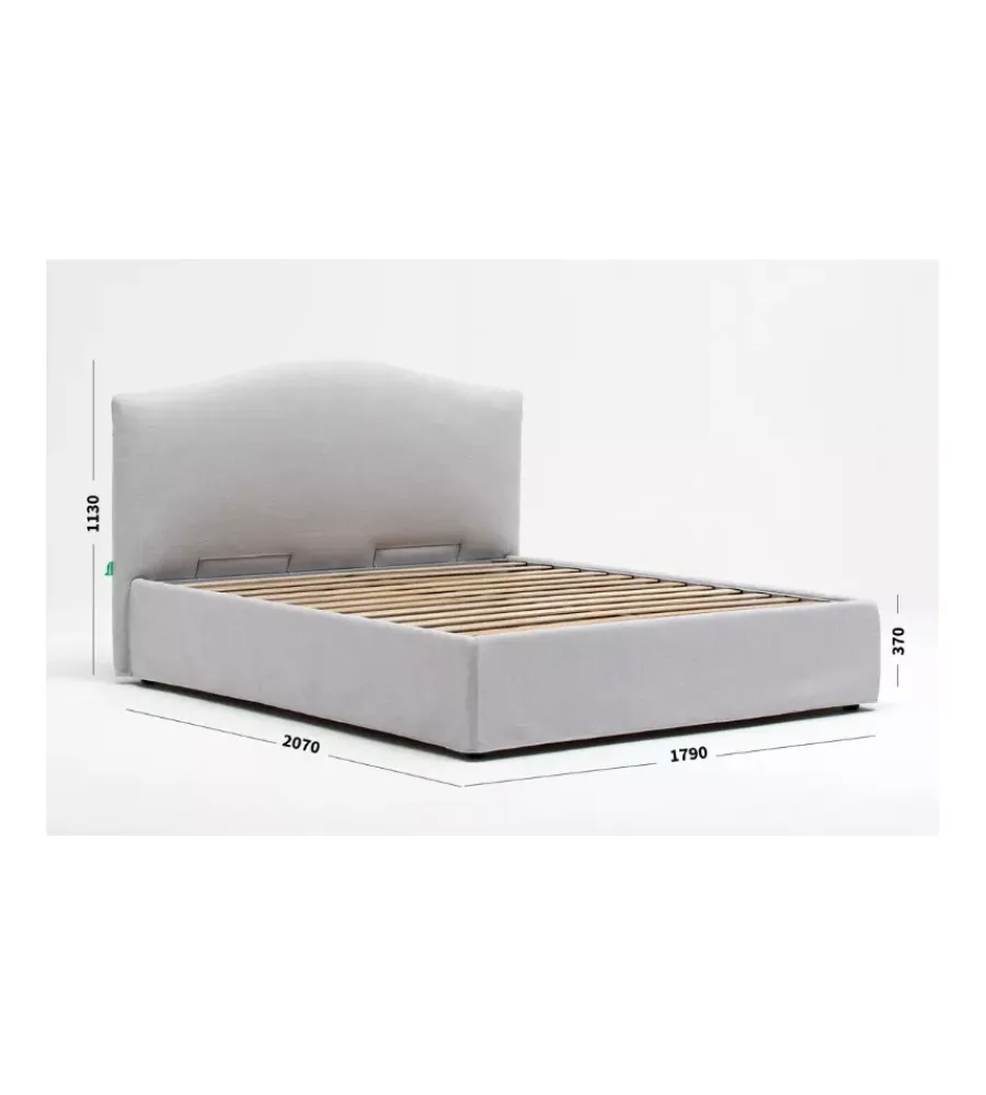 Letti E Comodini|Letto matrimoniale contenitore "hill" perla 160x190 cm
