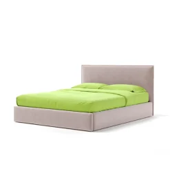 Letti E Comodini- Letto matrimoniale contenitore "zoom" in tessuto rosa 160x190 cm