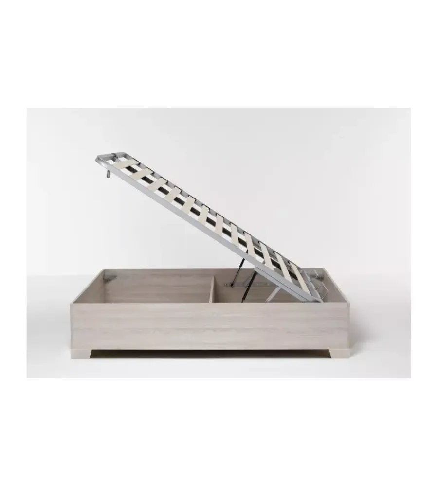 Letti E Comodini|Letto matrimoniale contenitore con piedini "bed box" olmo naturale 160x190 cm