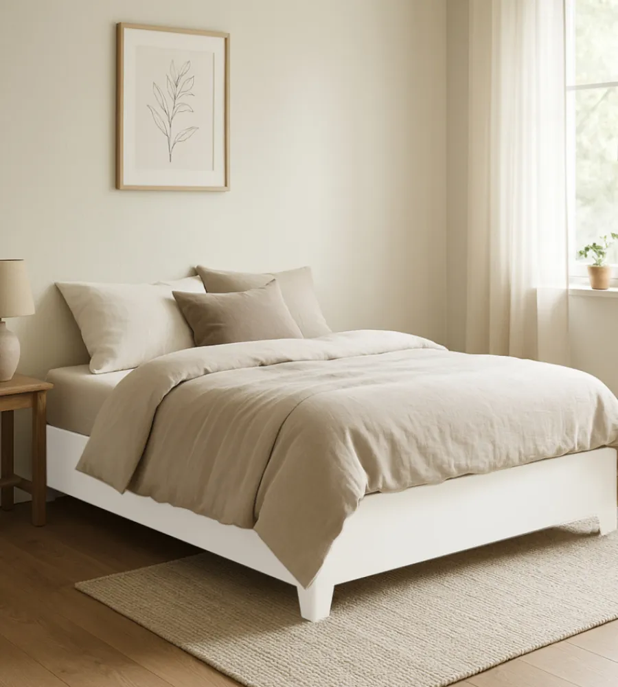 Letti E Comodini- Letto matrimoniale contenitore con piedini "bed box" bianco 160x190 cm