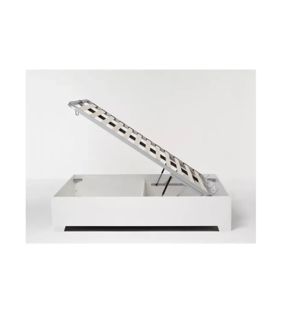 Letti E Comodini- Letto matrimoniale contenitore con piedini "bed box" bianco 160x190 cm