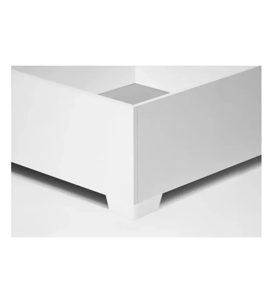 Letti E Comodini- Letto matrimoniale contenitore con piedini "bed box" bianco 160x190 cm