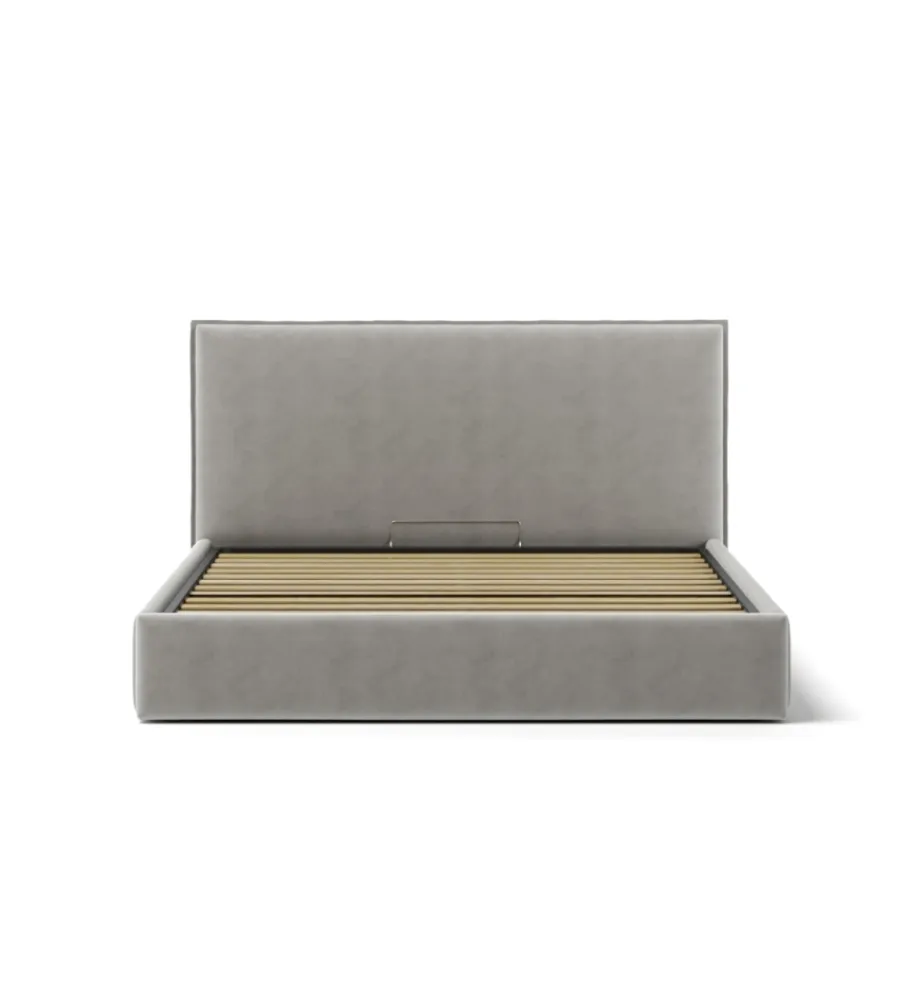 Clearance Letto matrimoniale contenitore "zoom" in tessuto perla 160x190 cm Letti E Comodini