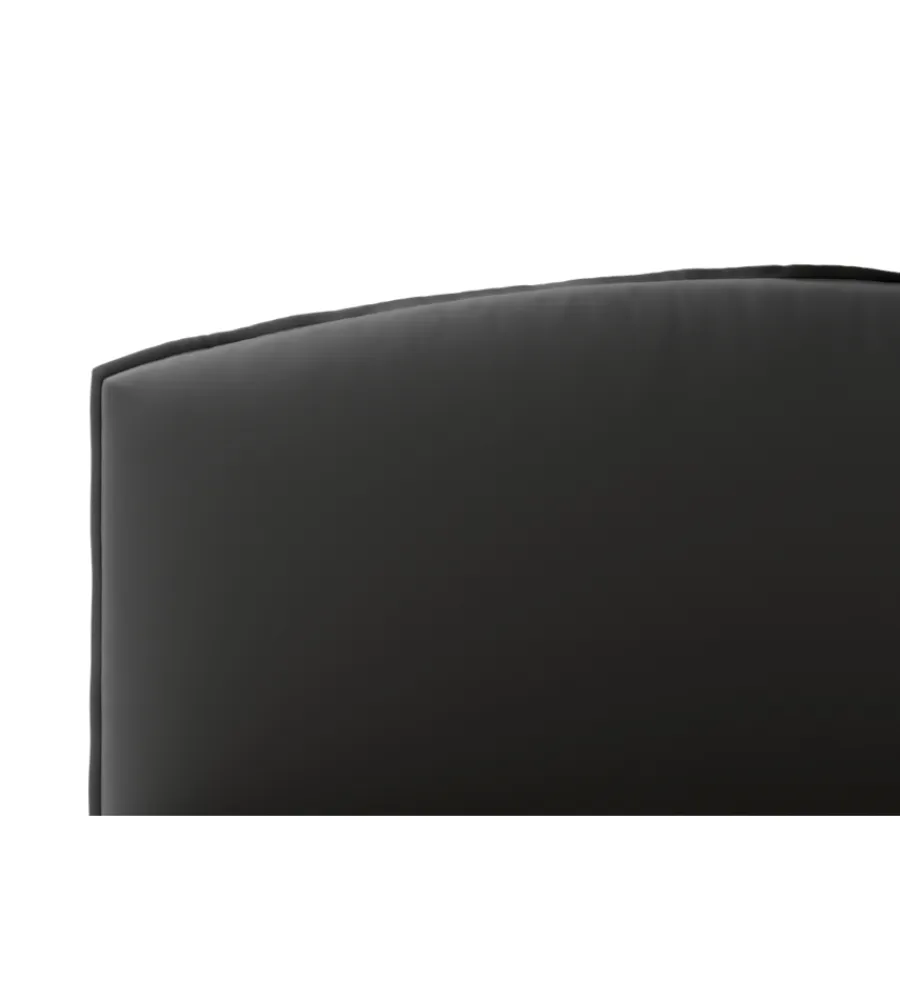 Letti E Comodini- Letto matrimoniale contenitore "moon" in ecopelle nero 160x190 cm