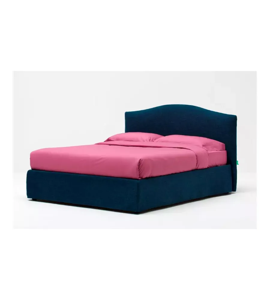 Letti E Comodini- Letto matrimoniale contenitore "hill" blu 160x190 cm