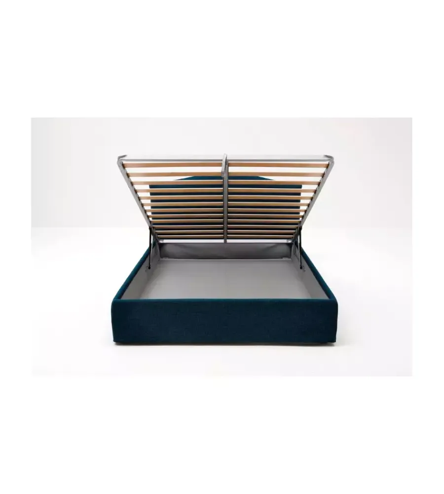 Letti E Comodini- Letto matrimoniale contenitore "hill" blu 160x190 cm