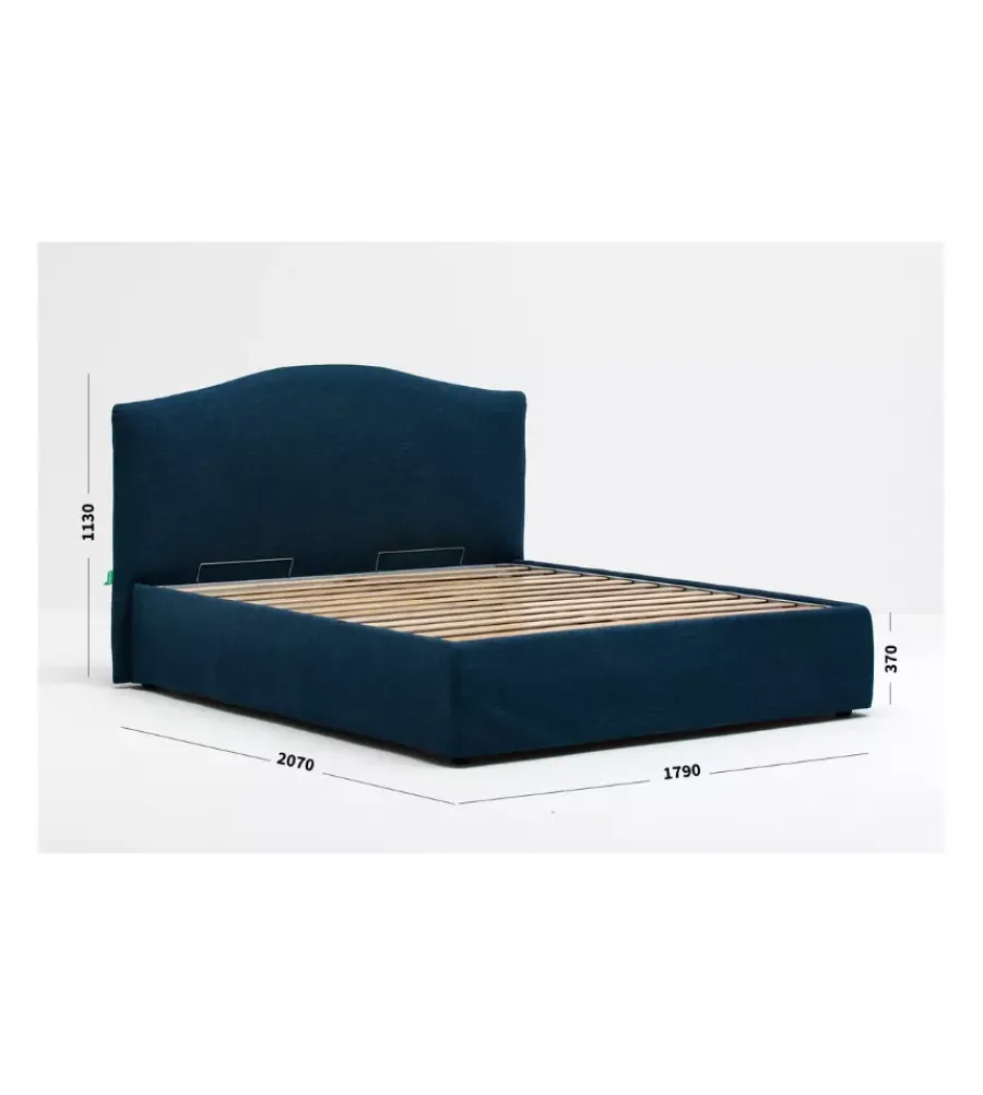 Letti E Comodini- Letto matrimoniale contenitore "hill" blu 160x190 cm
