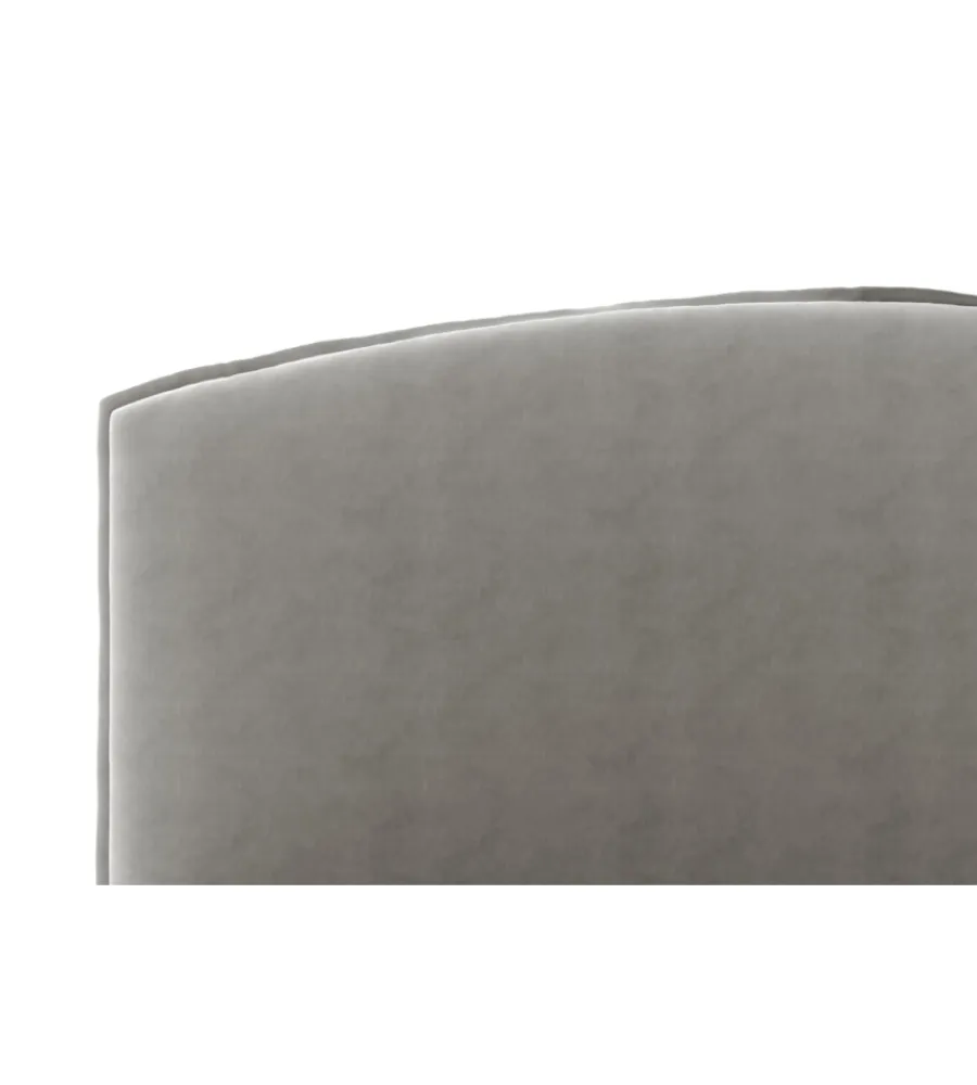 Letti E Comodini- Letto matrimoniale contenitore "moon" in tessuto perla 160x190 cm