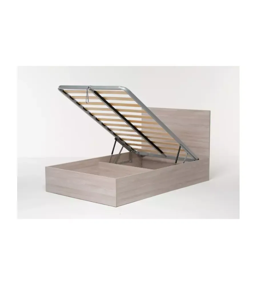 Letti E Comodini- Letto piazza e mezza contenitore "hi box" olmo naturale 120x190 cm