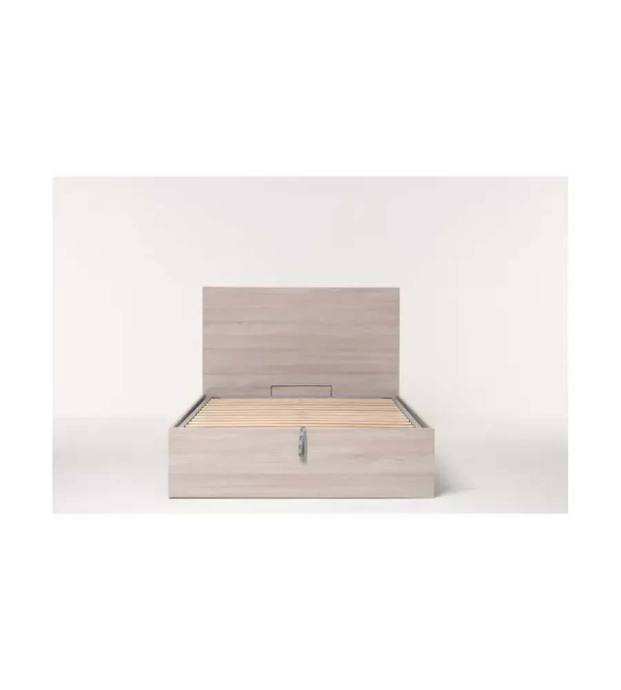 Letti E Comodini- Letto piazza e mezza contenitore "hi box" olmo naturale 120x190 cm