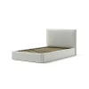Letti E Comodini- Letto piazza e mezza contenitore "zoom" in tessuto bianco 120x190 cm