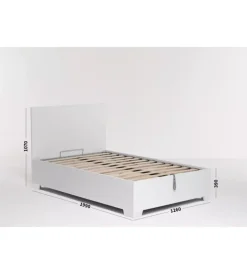 New Letto piazza e mezza contenitore con piedini