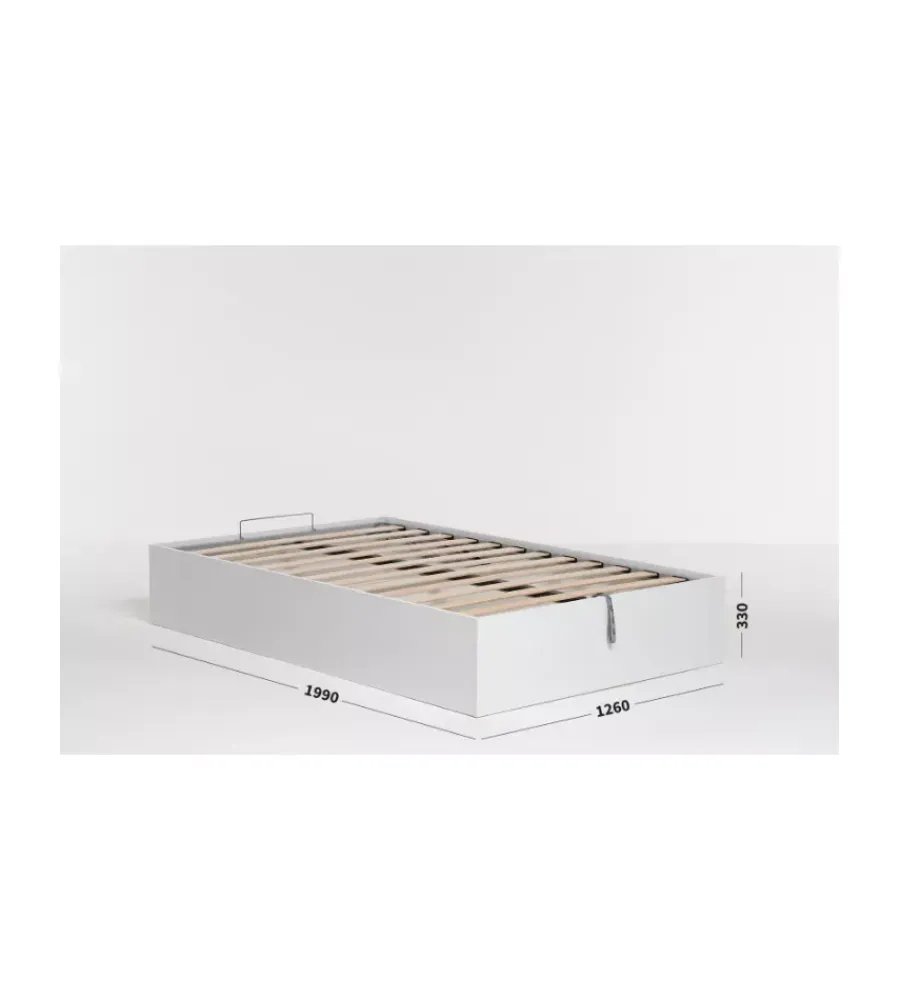 Sale Letto piazza e mezza contenitore "bed box" bianco 120x190 cm Letti E Comodini