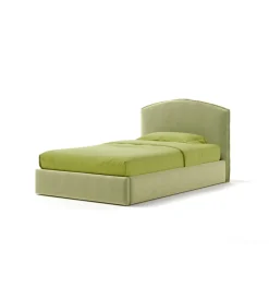 Letti E Comodini- Letto piazza e mezza contenitore "moon" in tessuto verde 120x190 cm