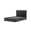 Letti E Comodini|Letto piazza e mezza contenitore "zoom" in ecopelle nero 120x190 cm