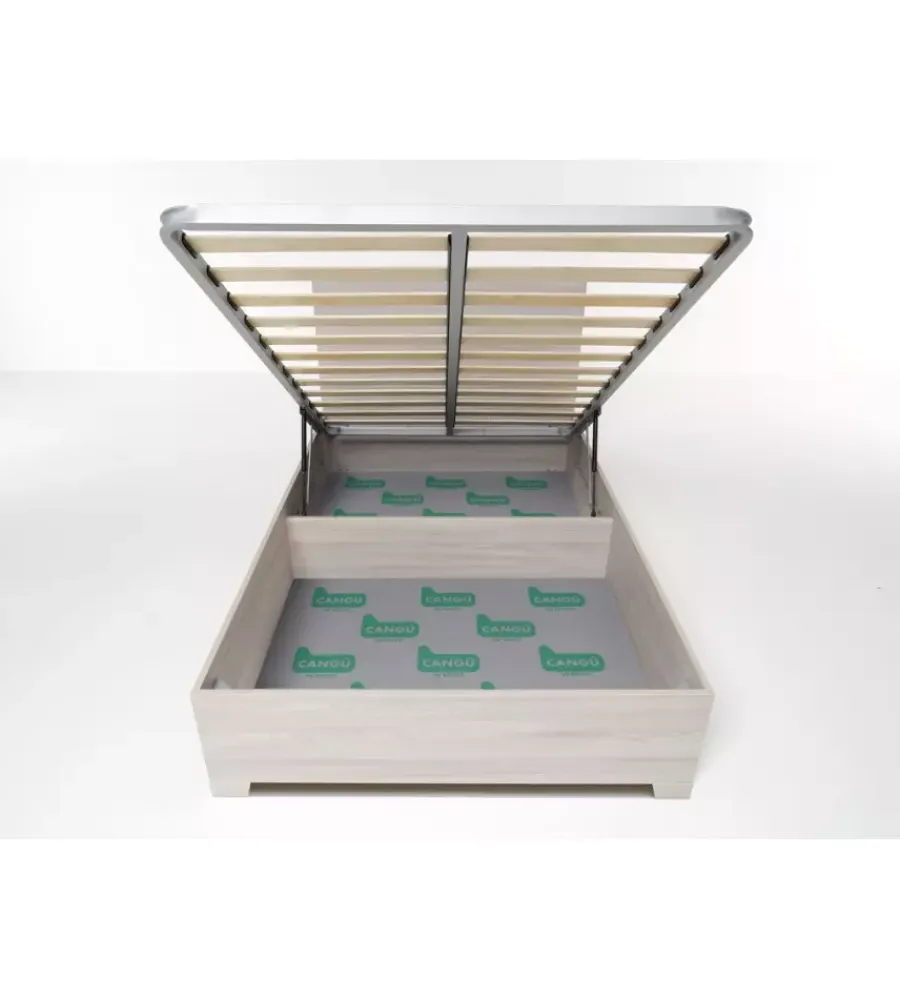 Letti E Comodini- Letto piazza e mezza contenitore con piedini "hi box" olmo naturale 120x190 cm