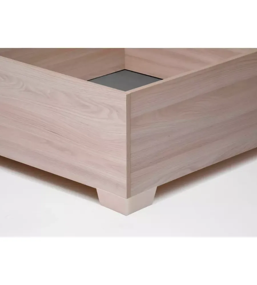 Letti E Comodini- Letto piazza e mezza contenitore con piedini "hi box" olmo naturale 120x190 cm