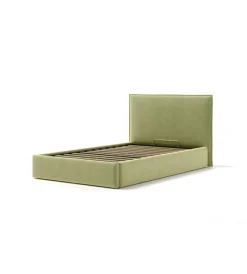 Letti E Comodini- Letto piazza e mezza contenitore "zoom" in tessuto verde 120x190 cm cm