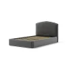 Letti E Comodini- Letto piazza e mezza contenitore "moon" in tessuto grigio 120x190 cm